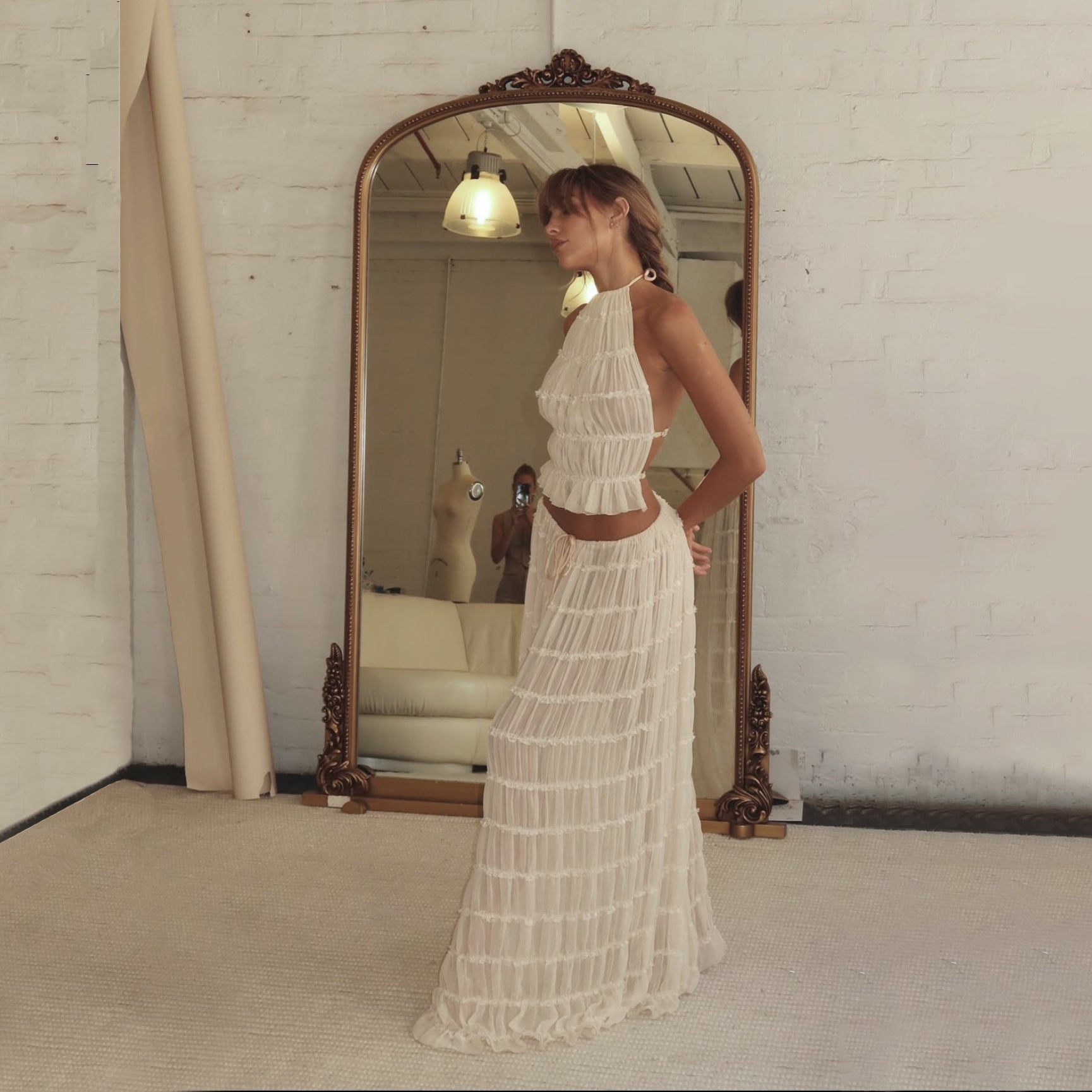 Chic Aurora Skirt and Halter Top Ensemble