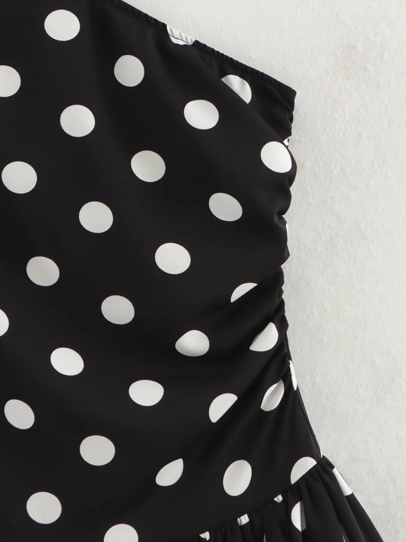 One-Shoulder Polka Dot Mini Dress