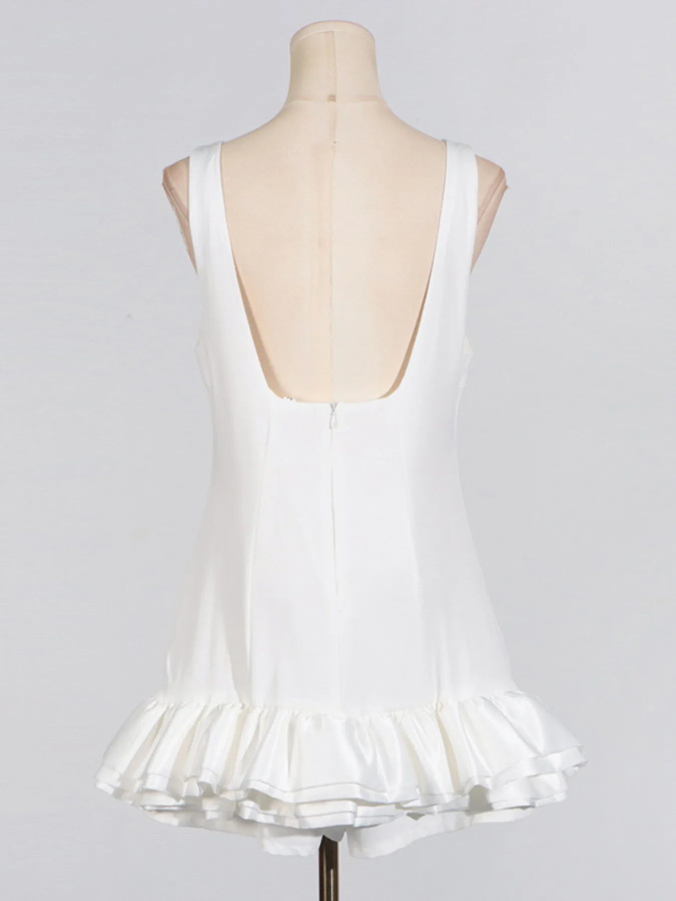 Ruffled Hem Sleeveless Mini Dress