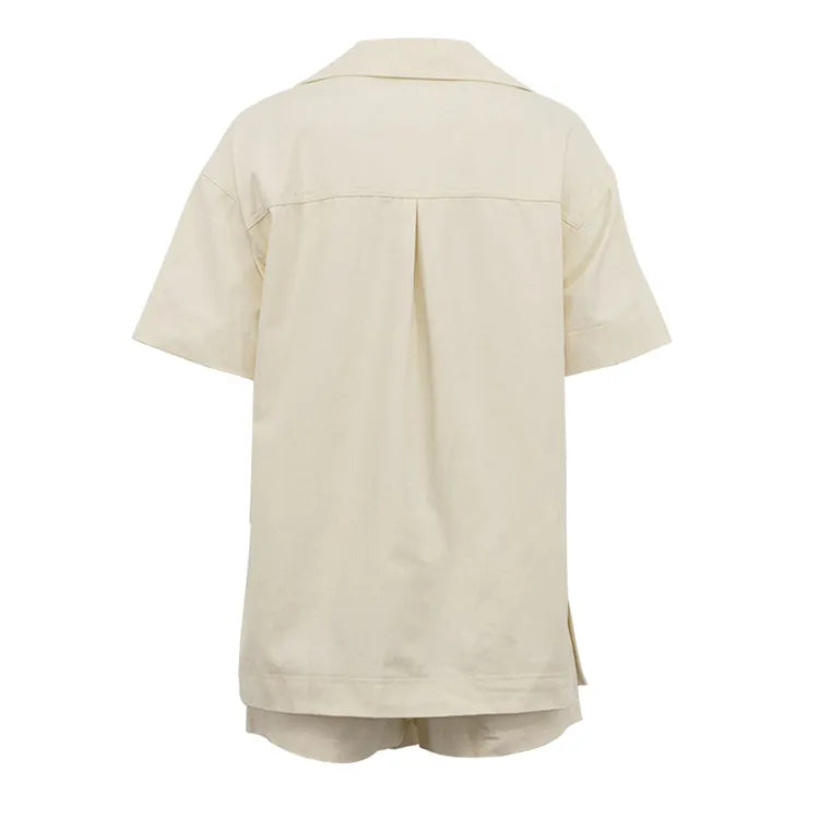 Chic Lapel Pocket Two-Piece Set