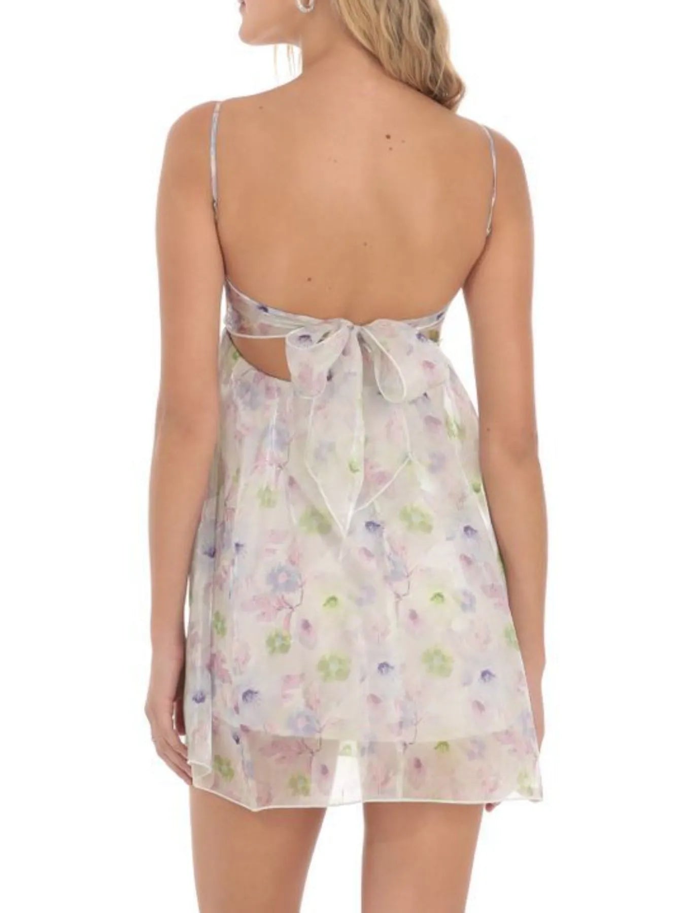 Tie Back Spaghetti Strap Mini Dress