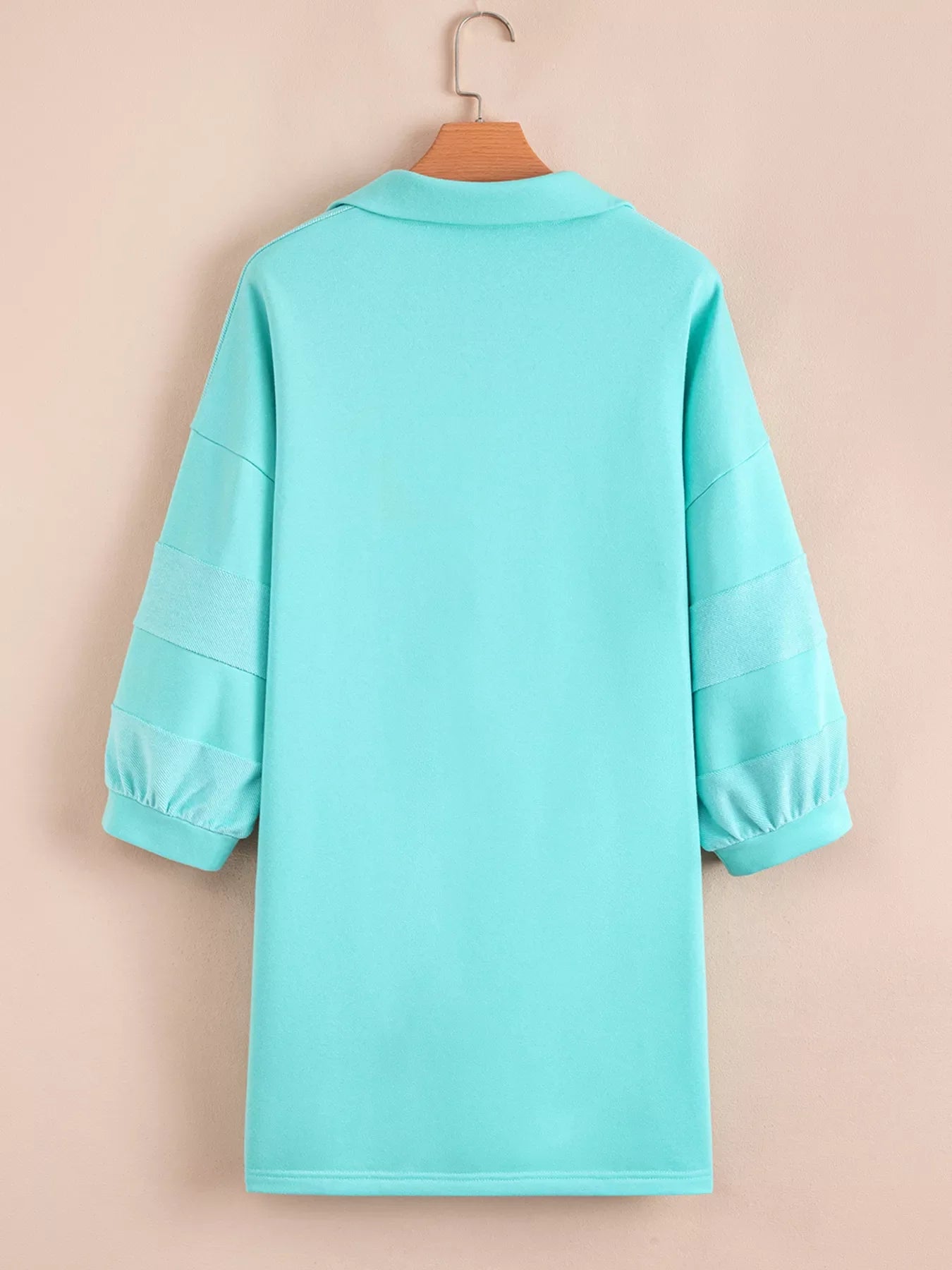 Bow Front Collared Side Pocket Shift Mini Dress