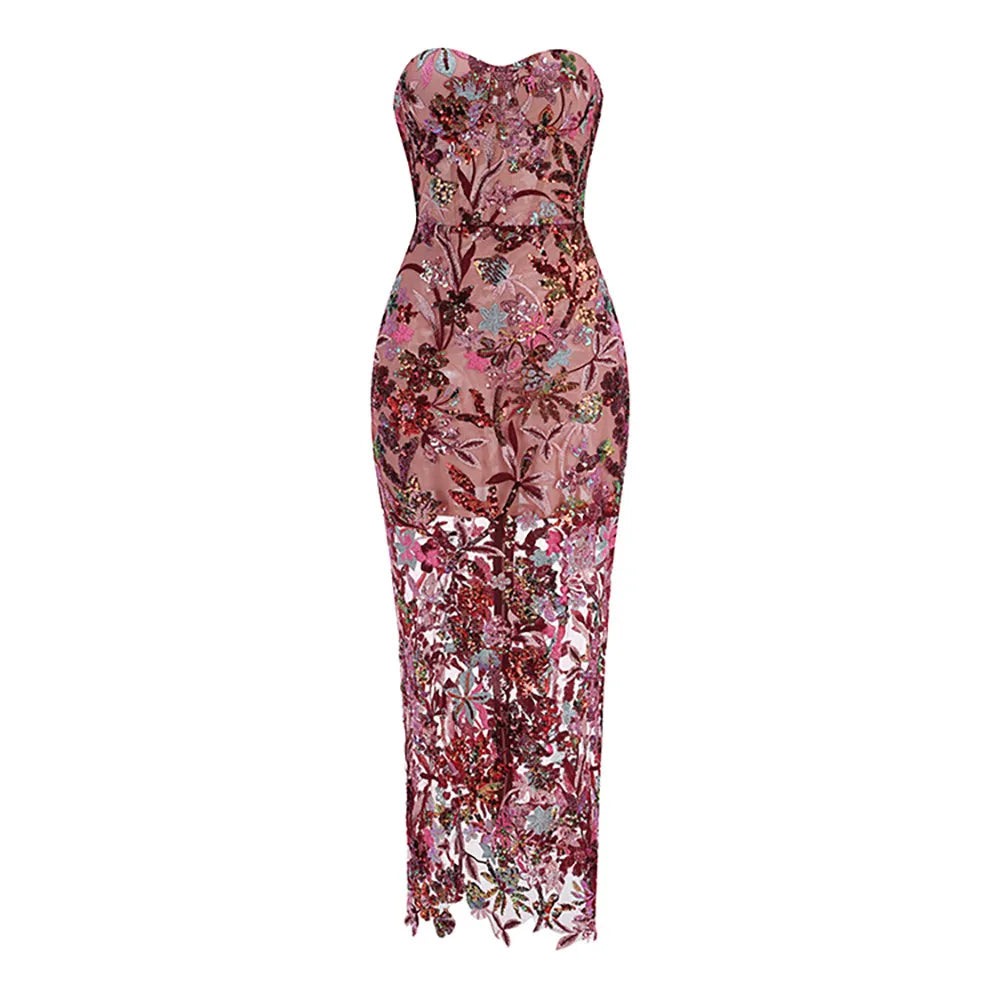 Eruka Off-shoulder Sequined Evening Maxi Dress
