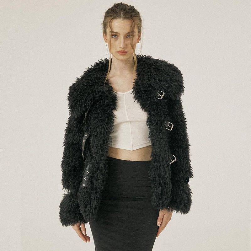 Fluffy Woolen Ring Top Dress