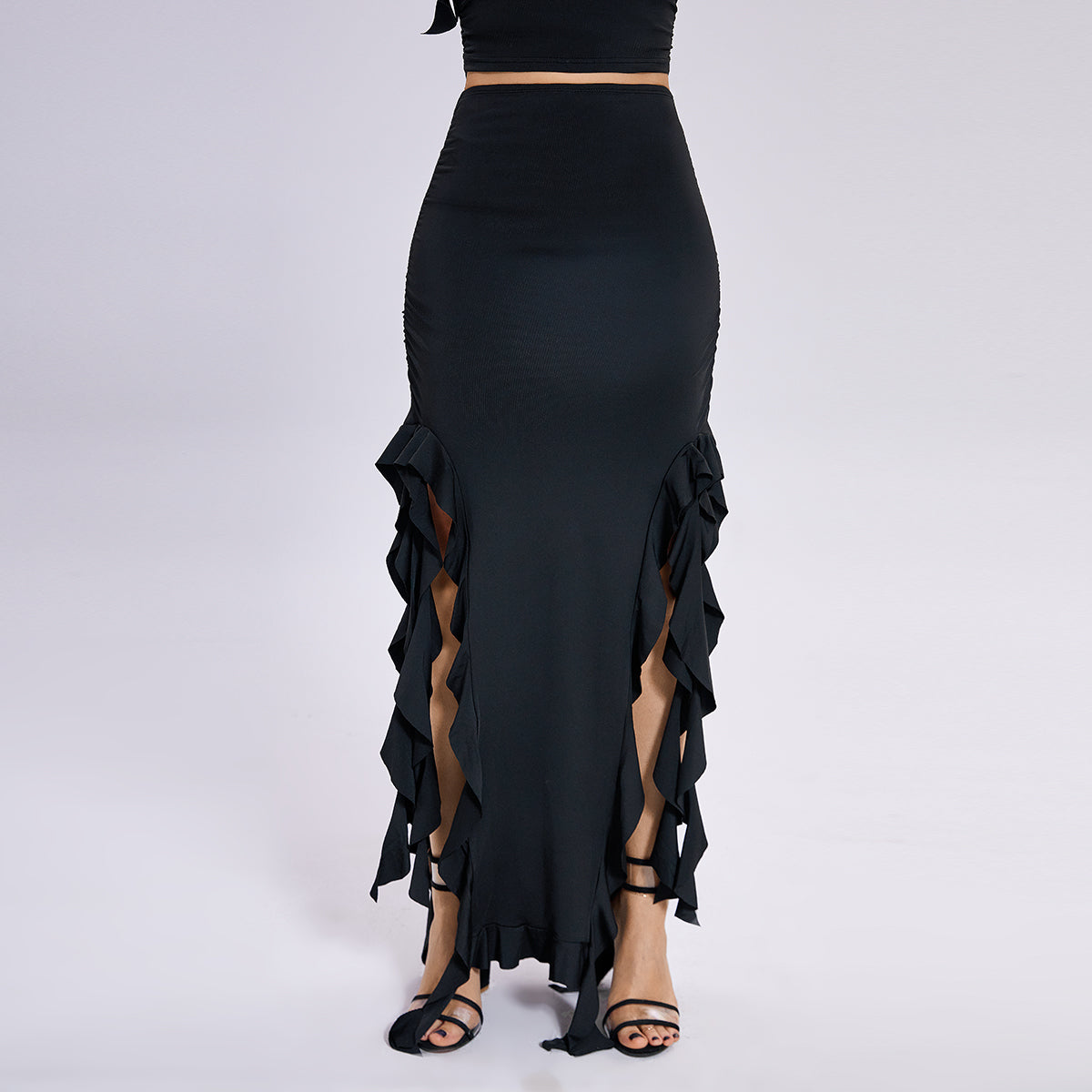 One Shoulder Jellyfish Lace Set Skirt