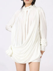 Ruched Long Sleeve Mini Dress