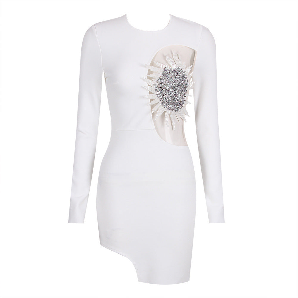 Asur Feather Mini Bandage Dress
