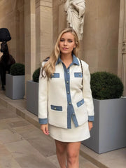 Contrast Trim Button Up Jacket