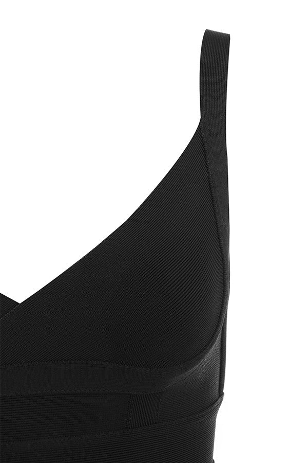 MEAGA TIE WAIST BANDAGE DRESS-WHITE