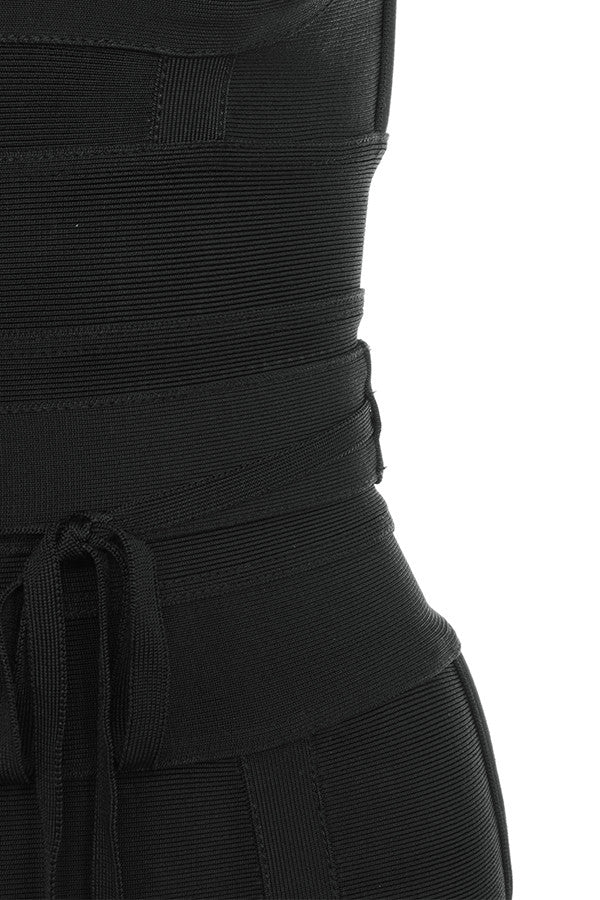 MEAGA TIE WAIST BANDAGE DRESS-WHITE