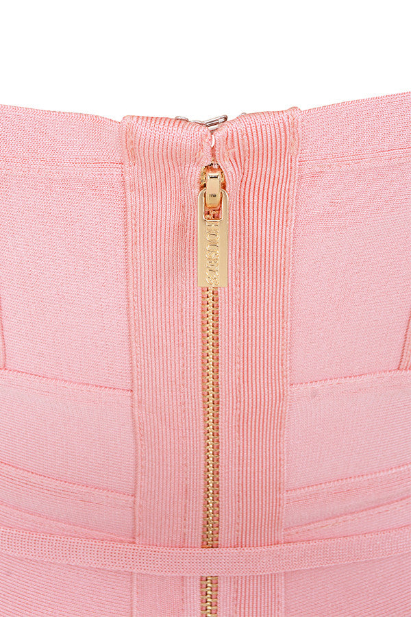 MEAGA TIE WAIST BANDAGE DRESS-WHITE