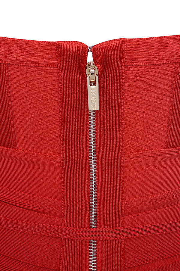 MEAGA TIE WAIST BANDAGE DRESS-WHITE