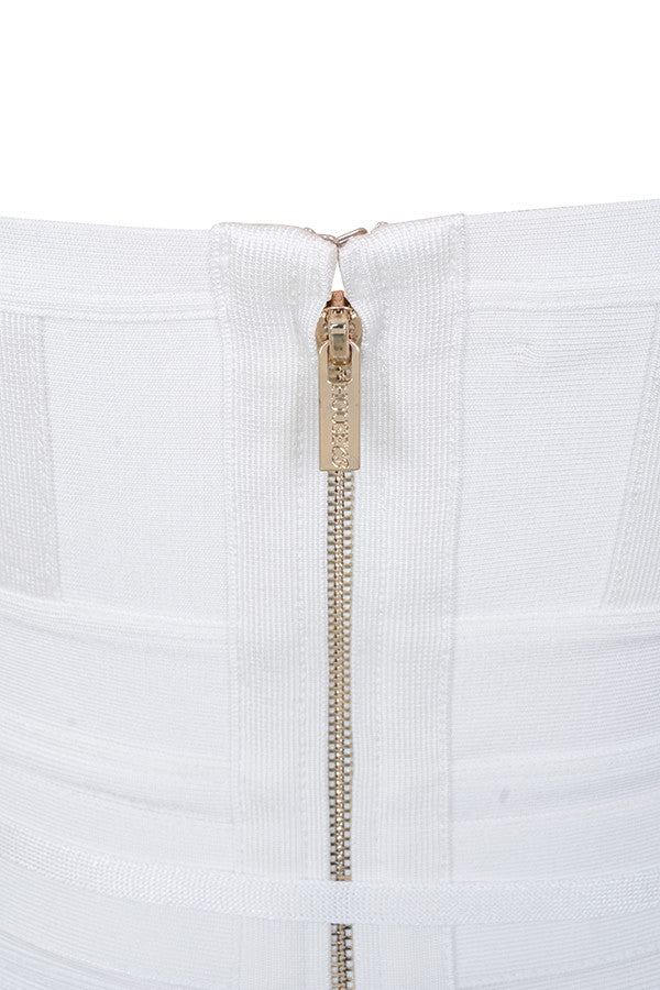 MEAGA TIE WAIST BANDAGE DRESS-WHITE