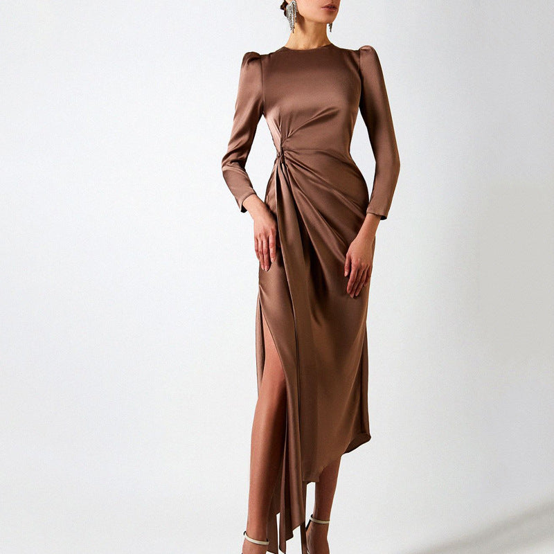 Elegant Slim Dress With Irregular Hips