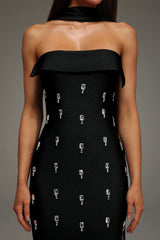 Alyia High-End Diamond Bandage Sparkly Evening Party Dress