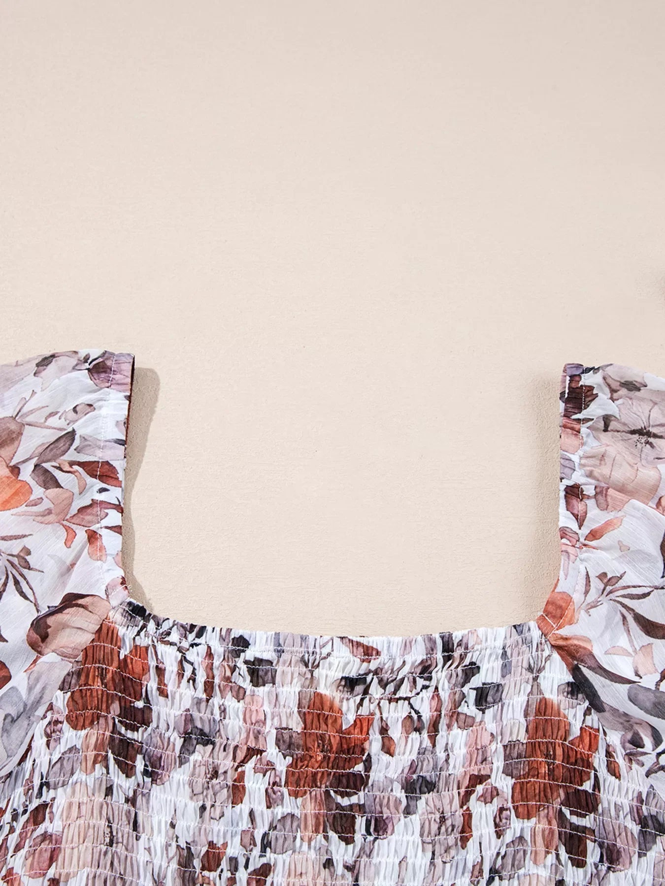 Floral Print Sweetheart Neck Long Sleeve High Waist Mini Dress