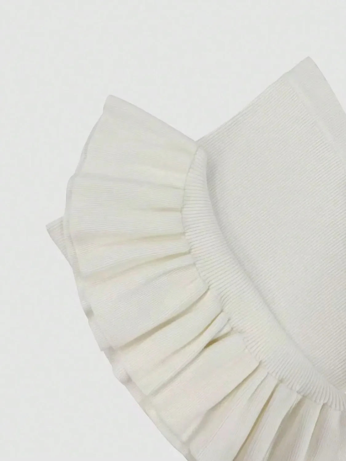 Ribbed Knit Bodycon Midi Dress with Ruffle Hem