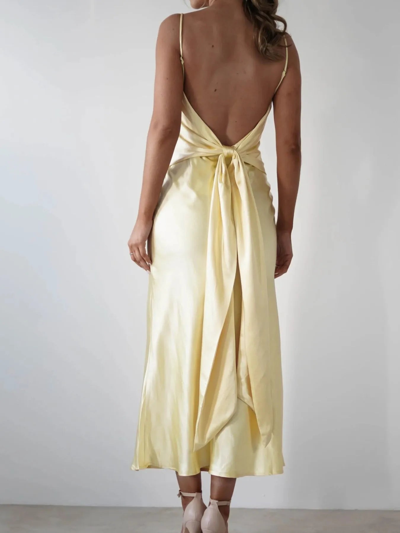 Satin Backless Cami Dress