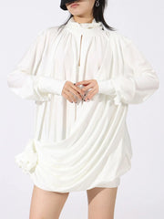 Ruched Long Sleeve Mini Dress