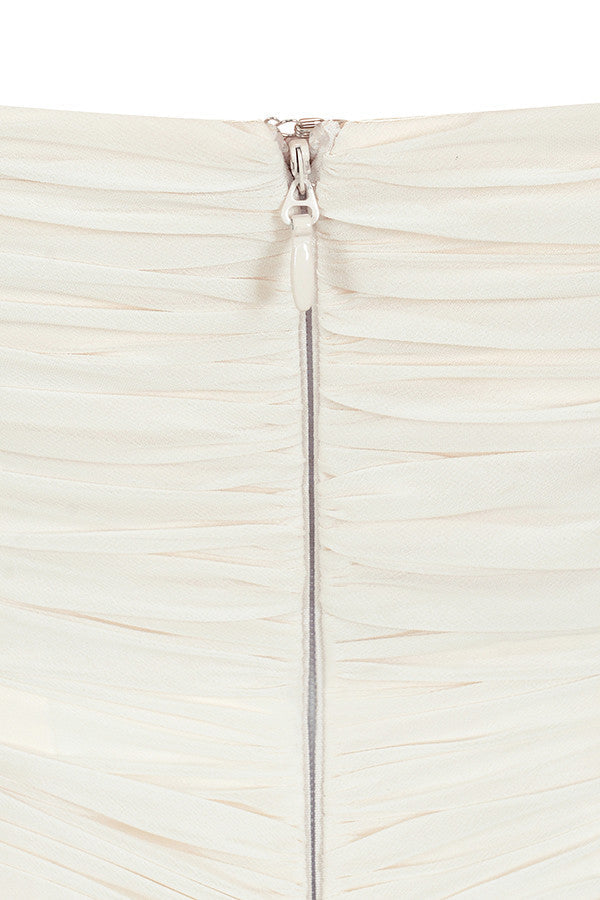 Lemily Ruched Draped Chiffon Dress