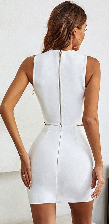 Cutout Vest Mini Skirt Suit Dress