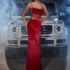 CHIC ELEGANT SLIT PARTY DRESS