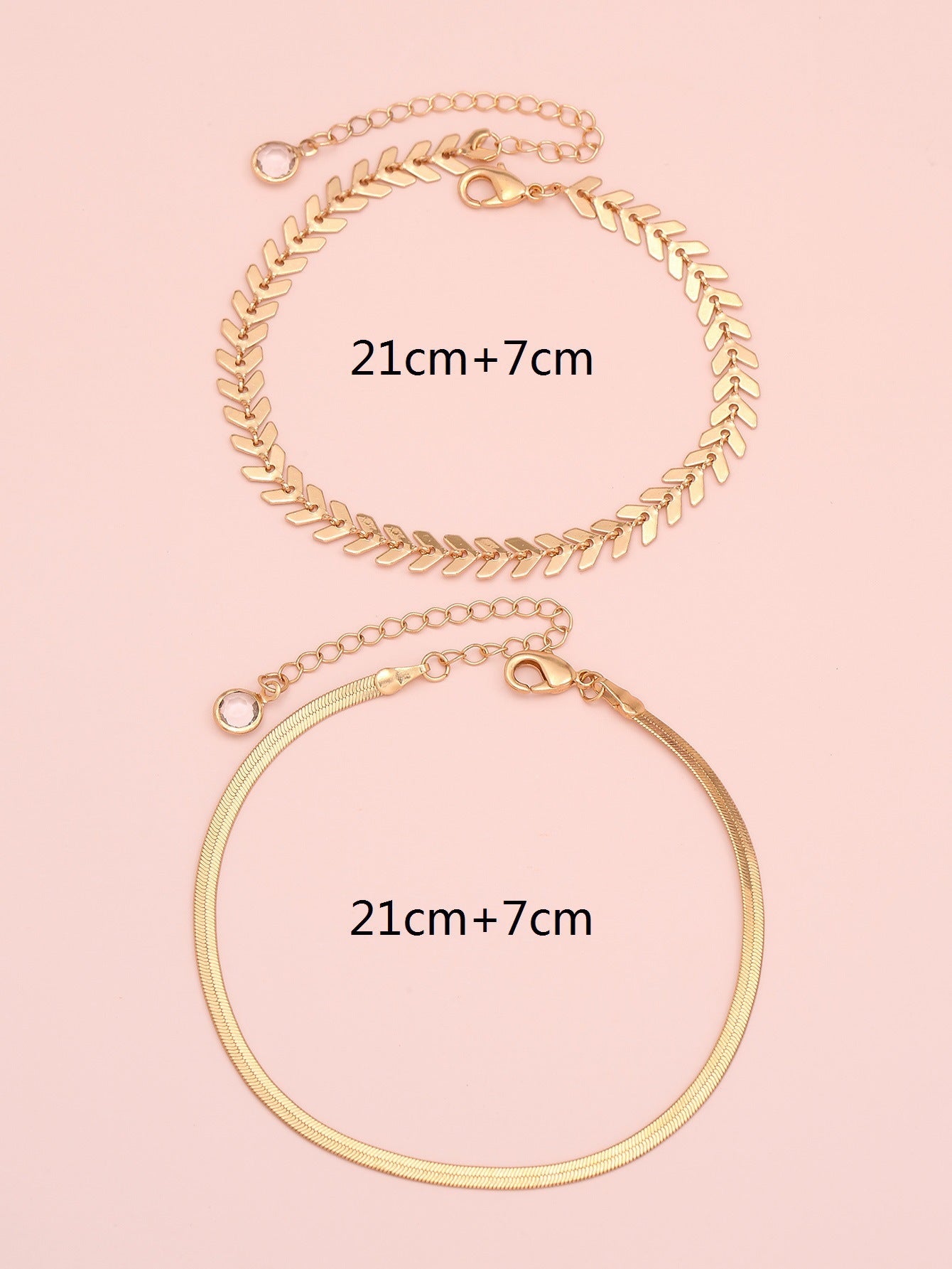 Chain Snake Bones Anklet Two-piece Set