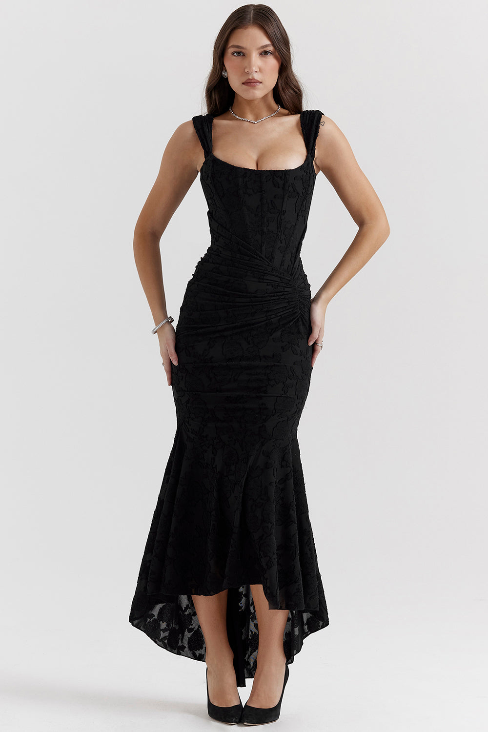 Alyia Elegant Pink Maxi Dress