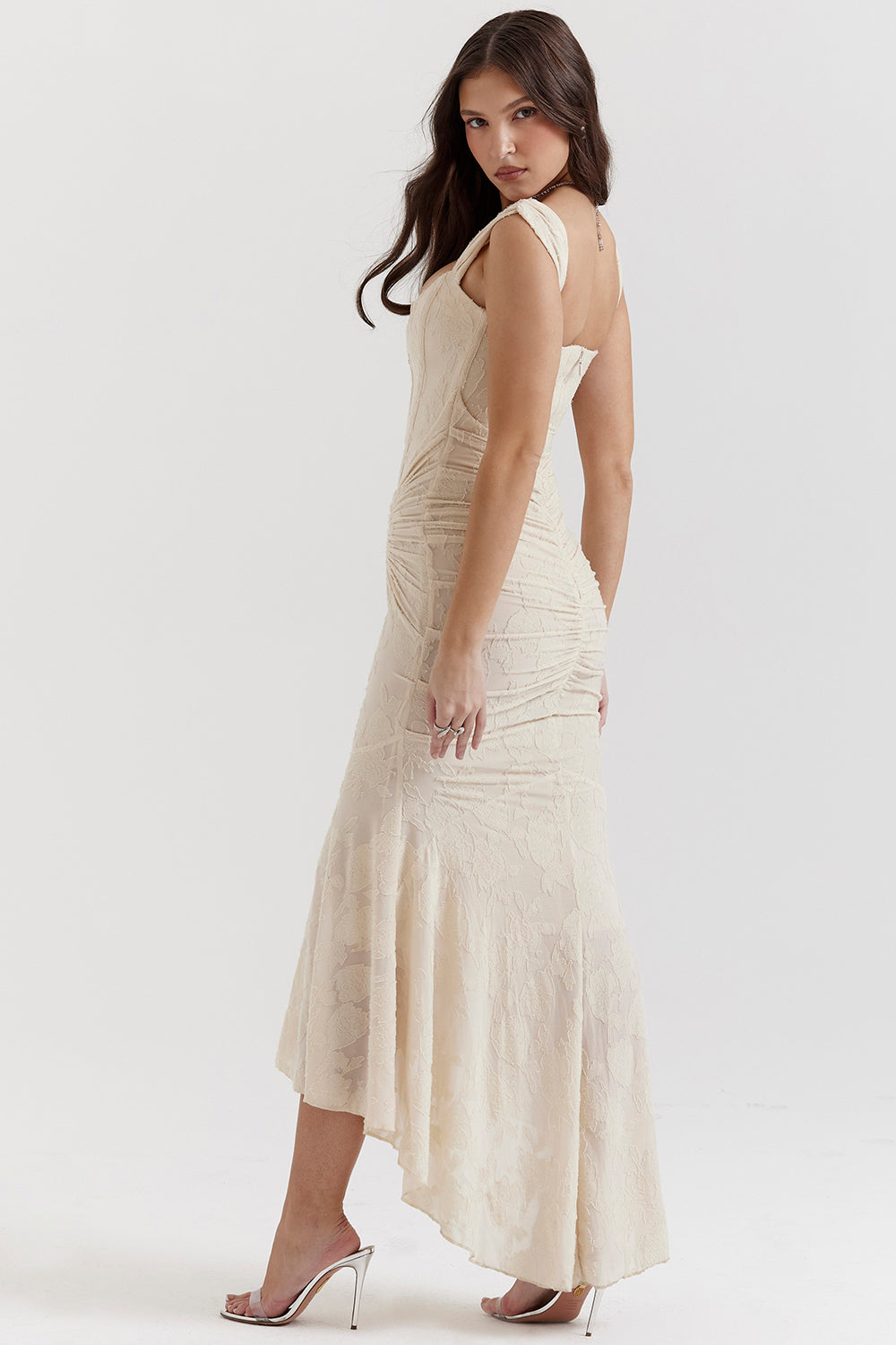 Alyia Vintage Cream Maxi Dress