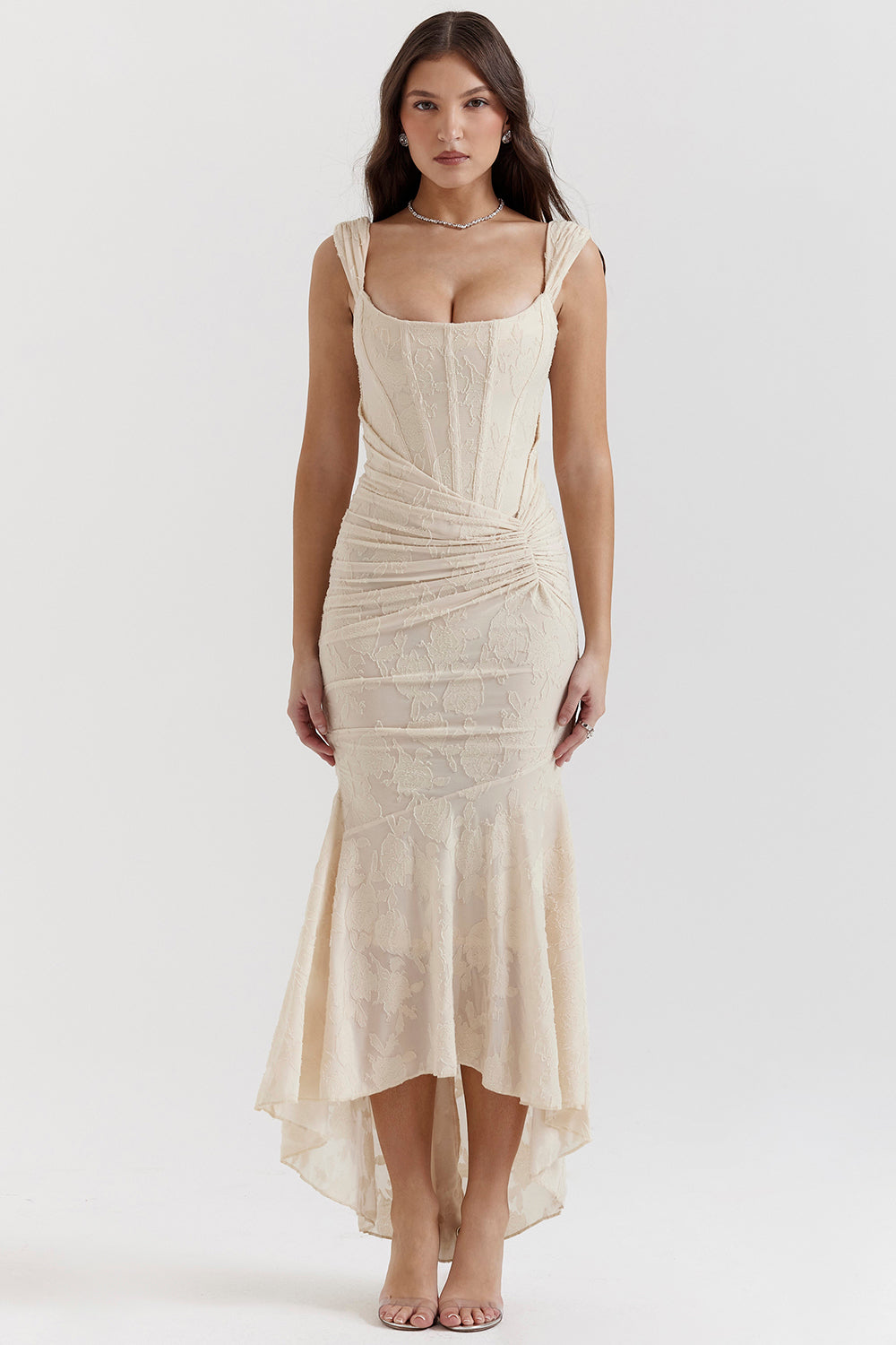 Alyia Vintage Cream Maxi Dress