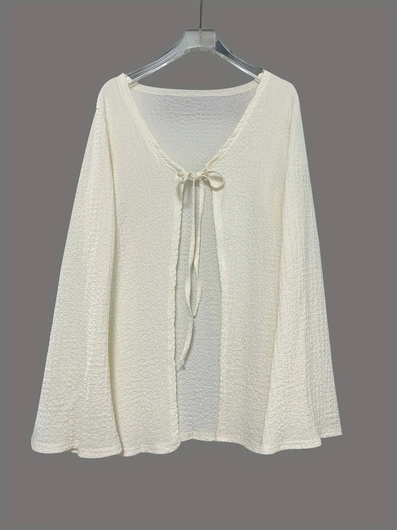 Tie Front Long Sleeve Top and Shorts Set
