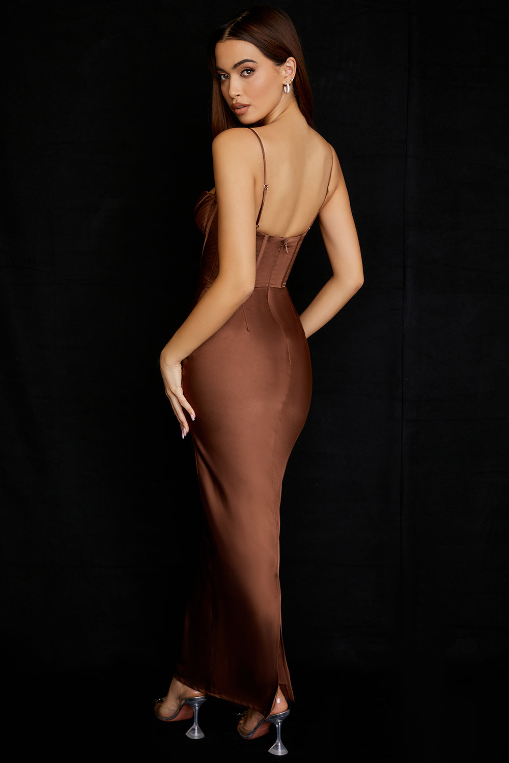 Elegant Corset Maxi Dress-White