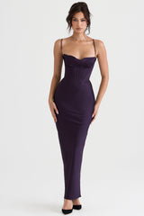 Elegant Corset Maxi Dress-Dark Purple