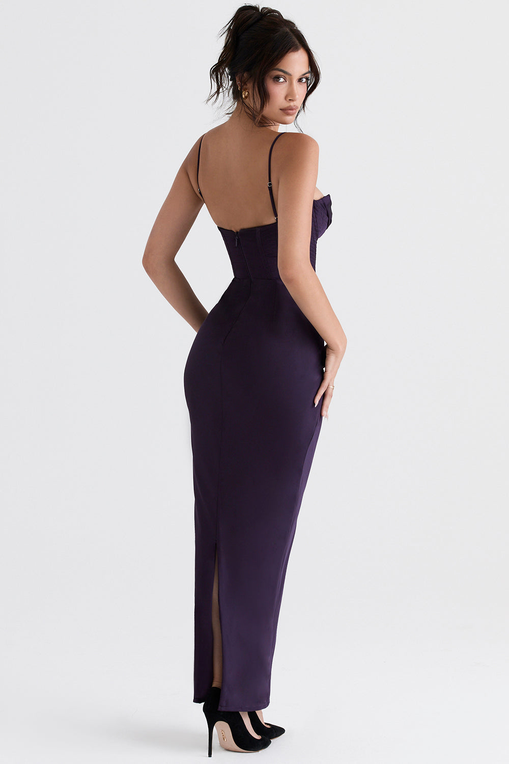 Elegant Corset Maxi Dress-Dark Purple
