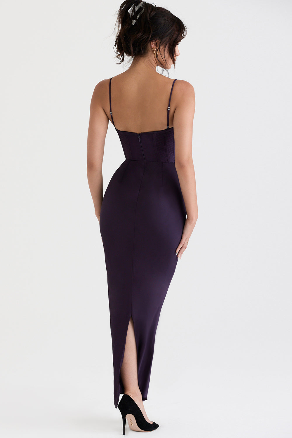 Elegant Corset Maxi Dress-Dark Purple