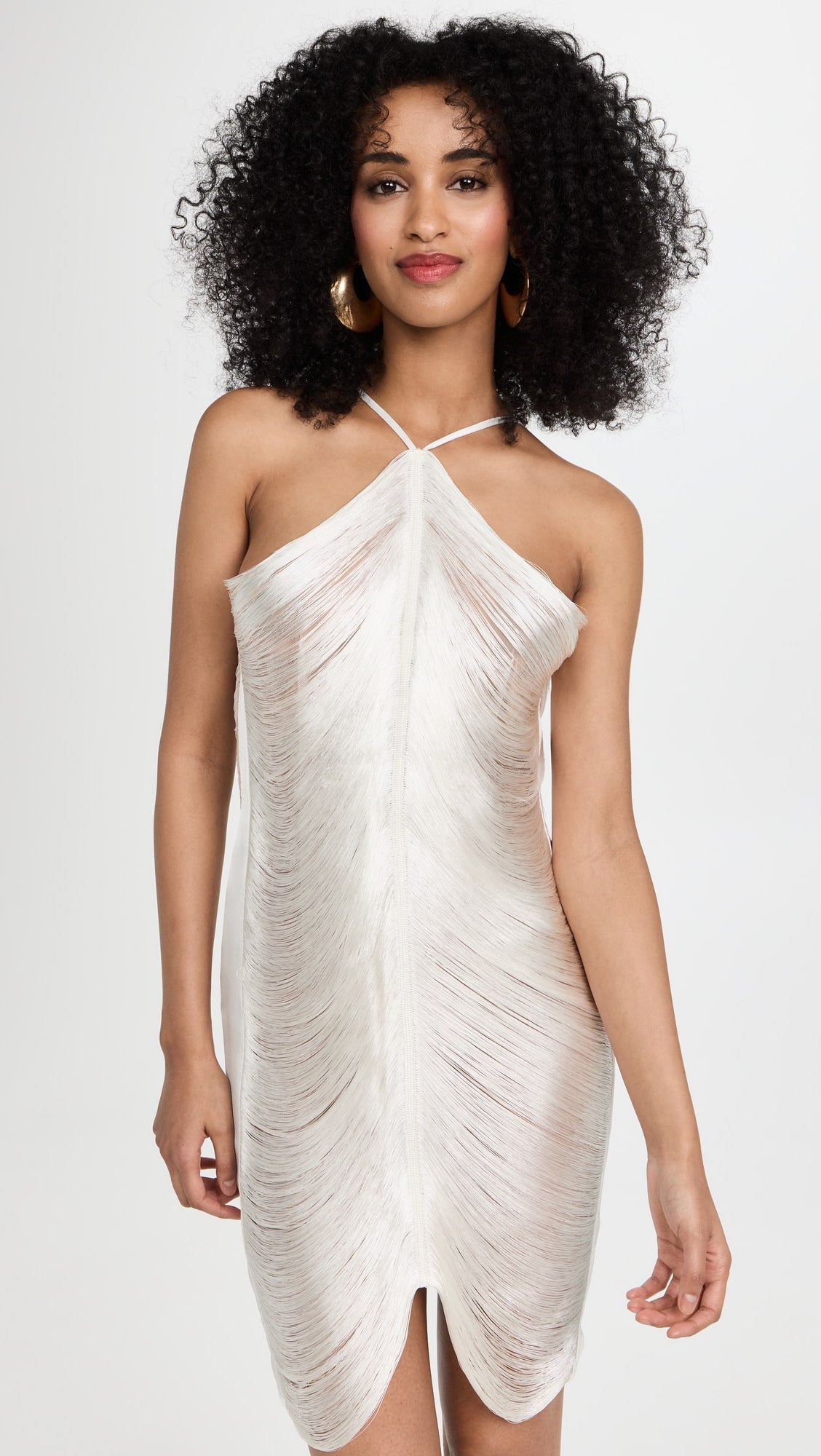 Celeb Tassel Halter Backless Mini Dress