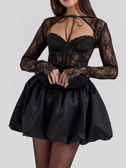 Sweetheart Neck Lace Dress and Cover Up Set