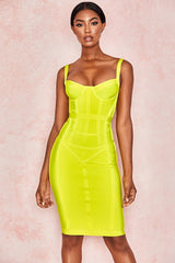 Sexy Sling Bag Hip Dress-Yellow