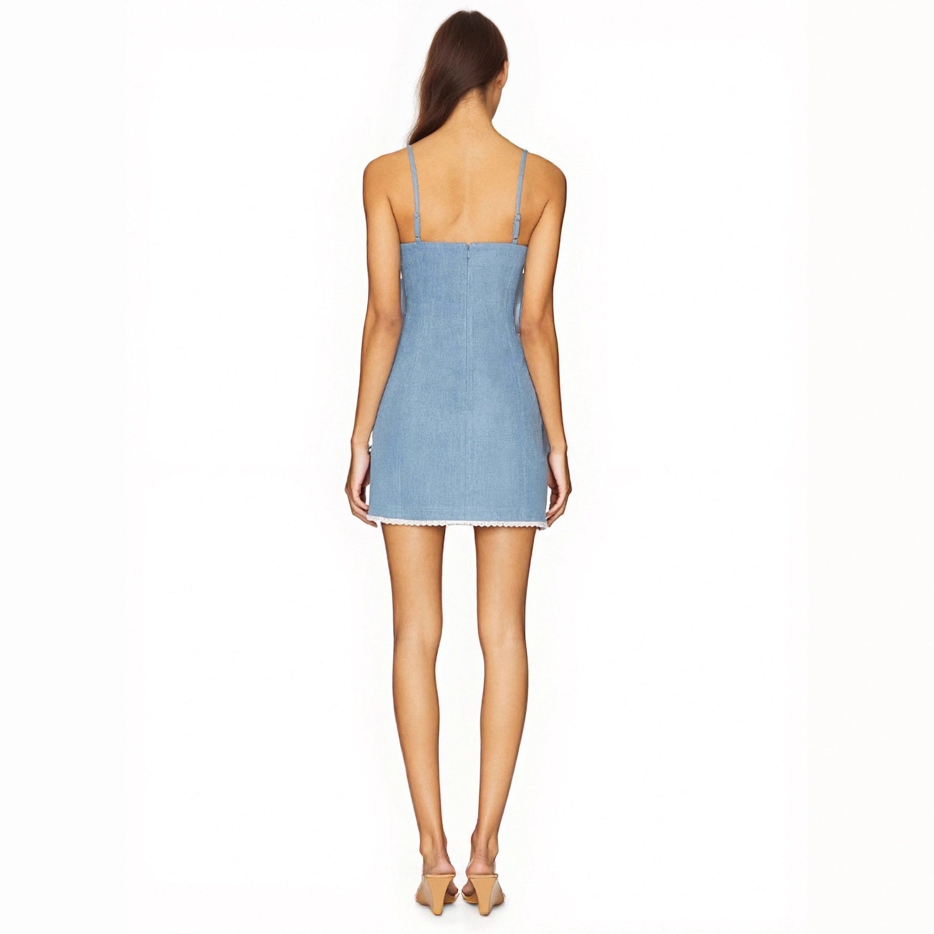 Elegant Light Blue Sweet Mini Dress