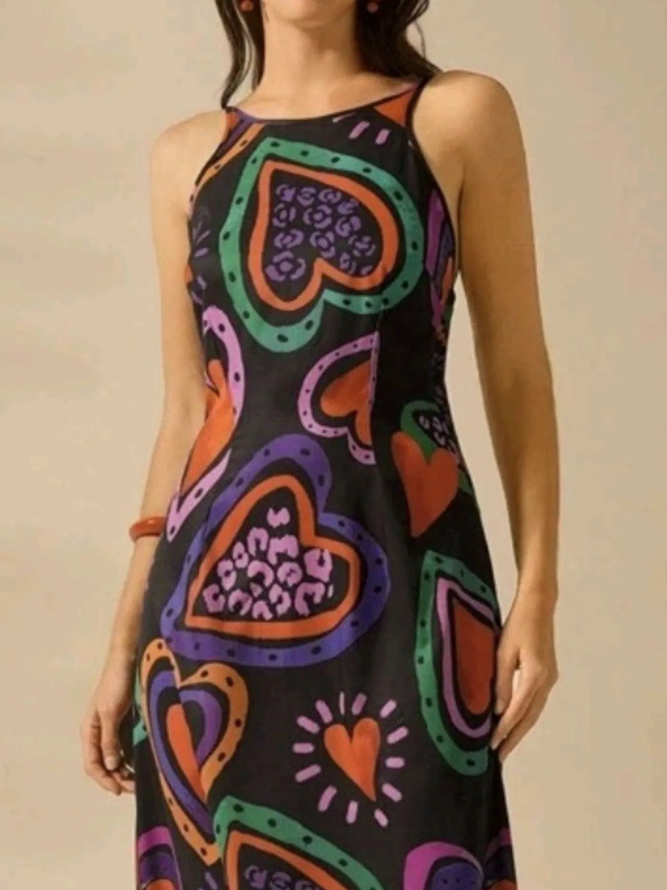 Printed Sleeveless Maxi Dress