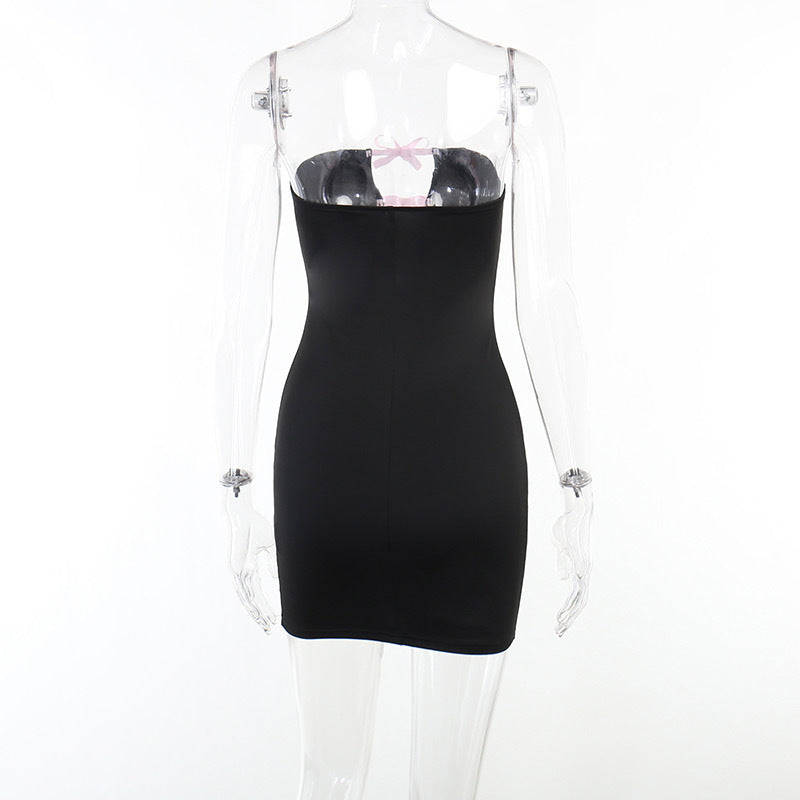 Tube Top Cross Tied Dress