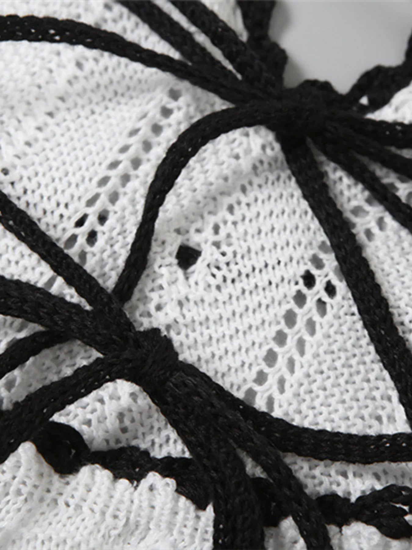 Openwork Halter Neck Maxi Sweater Dress