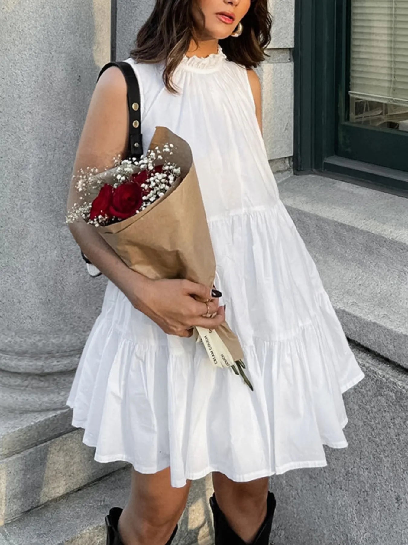 Tiered Sleeveless Summer Mini Dress