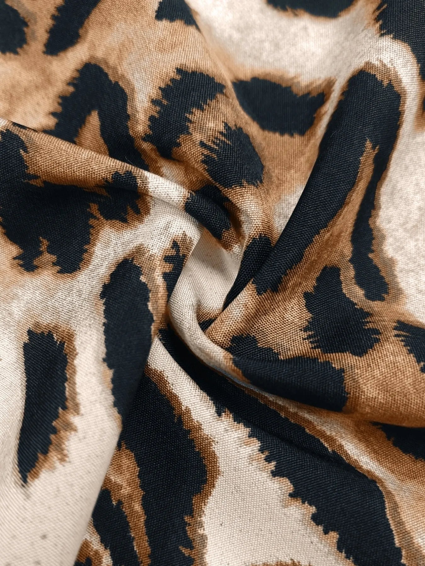 Leopard Print V-neck Cami Swing Dress