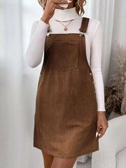 Corduroy Overall Mini Dress with Adjustable Straps