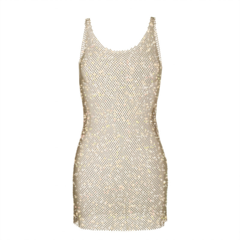 Sequined Sexy Hollow-out Camisole Dress