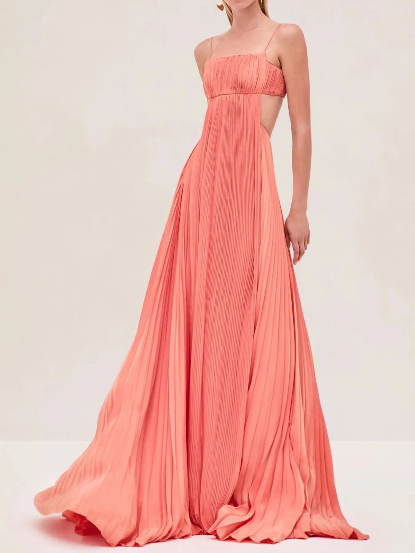 Cutout Ruched Maxi Cami Dress