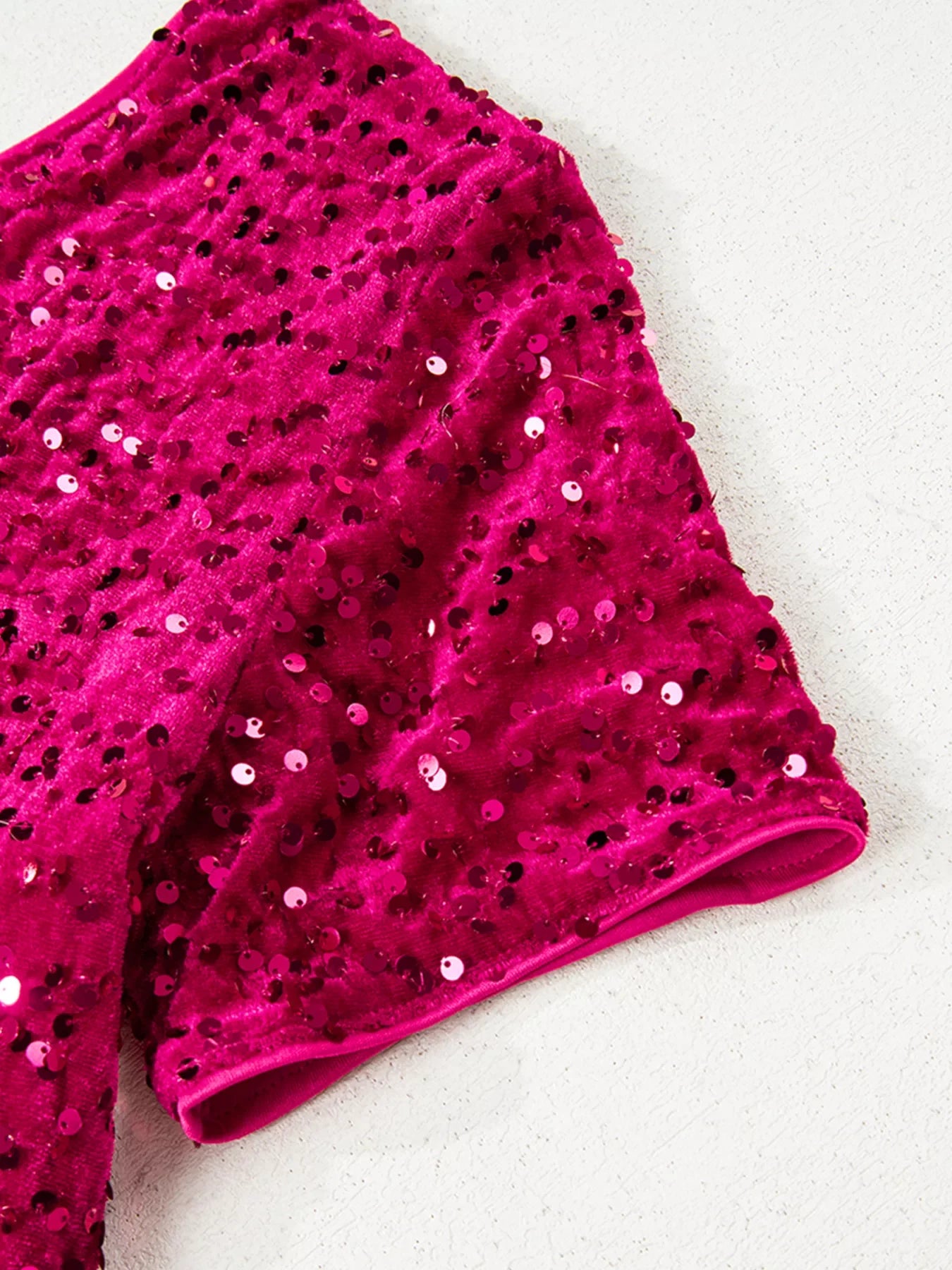 Sequin One-Shoulder Dress with High Slit