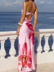Printed Tube Maxi Dress