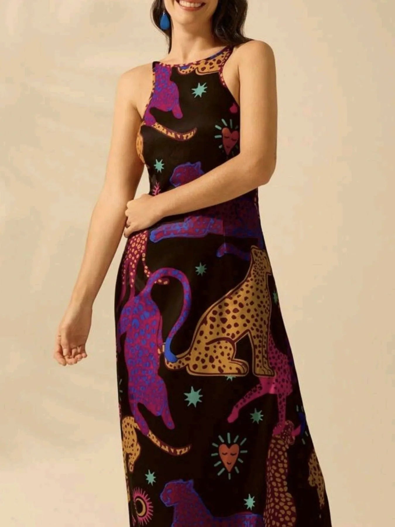 Printed Sleeveless Maxi Dress
